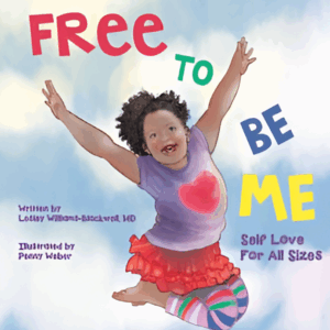 Child joyfully jumping against a cloudy sky.